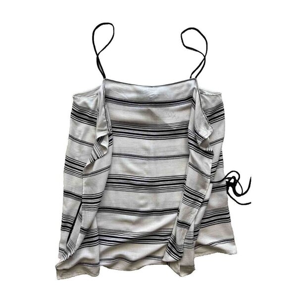 KENDALL + KYLIE Women's White Striped Tie waist Tank Top Size L - Picture 9 of 10